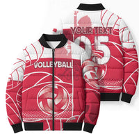 Custom Poland Volleyball Bomber Puffer Jacket Halftone Dot Style