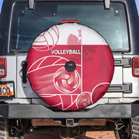 Poland Volleyball Spare Tire Cover Halftone Dot Style