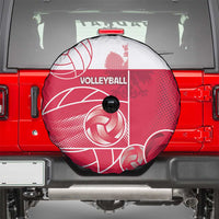 Poland Volleyball Spare Tire Cover Halftone Dot Style