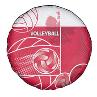 Poland Volleyball Spare Tire Cover Halftone Dot Style