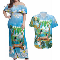 Toucan Belize Couples Matching Off Shoulder Maxi Dress and Hawaiian Shirt Tropical Vibes DT05