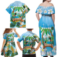 Toucan Belize Family Matching Off Shoulder Maxi Dress and Hawaiian Shirt Tropical Vibes DT05
