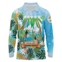 Toucan Belize Long Sleeve Polo Shirt Tropical Vibes DT05