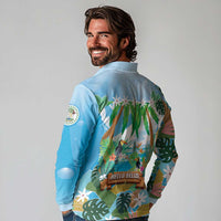 Toucan Belize Long Sleeve Polo Shirt Tropical Vibes DT05