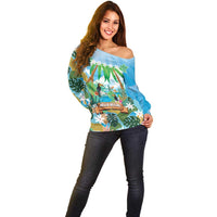 Toucan Belize Off Shoulder Sweater Tropical Vibes DT05