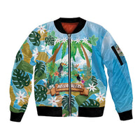 Toucan Belize Sleeve Zip Bomber Jacket Tropical Vibes DT05
