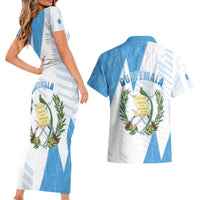 Guatemala Couples Matching Short Sleeve Bodycon Dress and Hawaiian Shirt Quetzal Bird Guatemalan Soul DT05