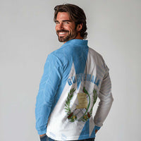 Guatemala Long Sleeve Polo Shirt Quetzal Bird Guatemalan Soul DT05