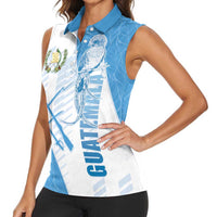Guatemala Women Sleeveless Polo Shirt Quetzal Bird Guatemalan Soul DT05