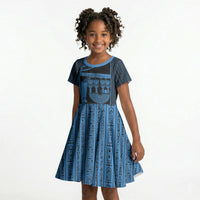 Egypt Menat Kid Short Sleeve Dress Ancient Mythology Goddess Hathor Necklace