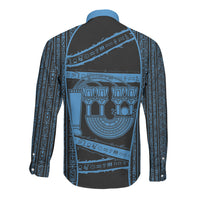 Egypt Menat Long Sleeve Button Shirt Ancient Mythology Goddess Hathor Necklace