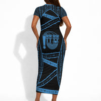 Egypt Menat Short Sleeve Bodycon Dress Ancient Mythology Goddess Hathor Necklace