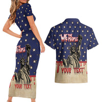 Personalized USA 4th Of July Couples Matching Short Sleeve Bodycon Dress and Hawaiian Shirt We The People - Wonder Print Shop