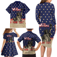 Personalized USA 4th Of July Family Matching Long Sleeve Bodycon Dress and Hawaiian Shirt We The People - Wonder Print Shop