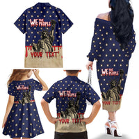 Personalized USA 4th Of July Family Matching Off The Shoulder Long Sleeve Dress and Hawaiian Shirt We The People - Wonder Print Shop