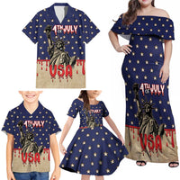 Personalized USA 4th Of July Family Matching Off Shoulder Maxi Dress and Hawaiian Shirt We The People - Wonder Print Shop