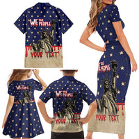 Personalized USA 4th Of July Family Matching Short Sleeve Bodycon Dress and Hawaiian Shirt We The People - Wonder Print Shop