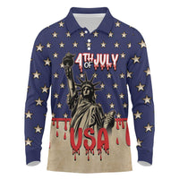 Personalized USA 4th Of July Long Sleeve Polo Shirt We The People - Wonder Print Shop