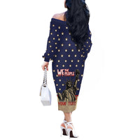 Personalized USA 4th Of July Off The Shoulder Long Sleeve Dress We The People - Wonder Print Shop
