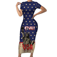 Personalized USA 4th Of July Short Sleeve Bodycon Dress We The People - Wonder Print Shop