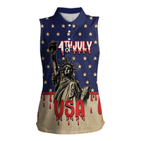 Personalized USA 4th Of July Women Sleeveless Polo Shirt We The People - Wonder Print Shop