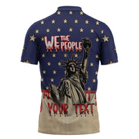 Personalized USA 4th Of July Zipper Polo Shirt We The People - Wonder Print Shop