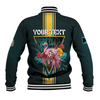 Personalized The Bahamas Baseball Jacket The Flamingo Tropical Flowers - Wonder Print Shop