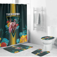 The Bahamas Bathroom Set The Flamingo Tropical Flowers - Wonder Print Shop
