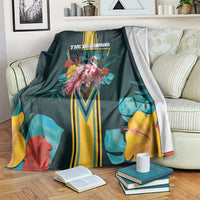 The Bahamas Blanket The Flamingo Tropical Flowers - Wonder Print Shop