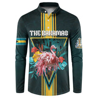 Personalized The Bahamas Button Sweatshirt The Flamingo Tropical Flowers - Wonder Print Shop