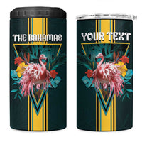 Personalized The Bahamas 4 in 1 Can Cooler Tumbler The Flamingo Tropical Flowers - Wonder Print Shop