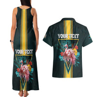 Personalized The Bahamas Couples Matching Tank Maxi Dress and Hawaiian Shirt The Flamingo Tropical Flowers - Wonder Print Shop
