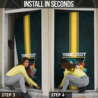 Personalized The Bahamas Door Cover The Flamingo Tropical Flowers - Wonder Print Shop