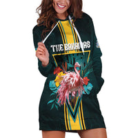 Personalized The Bahamas Hoodie Dress The Flamingo Tropical Flowers - Wonder Print Shop