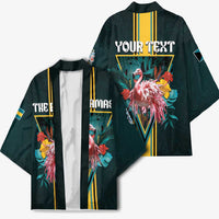 Personalized The Bahamas Kimono The Flamingo Tropical Flowers - Wonder Print Shop