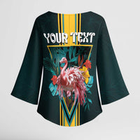 Personalized The Bahamas Kimono Sleeve Blouse The Flamingo Tropical Flowers - Wonder Print Shop