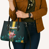 The Bahamas Leather Bag The Flamingo Tropical Flowers - Wonder Print Shop