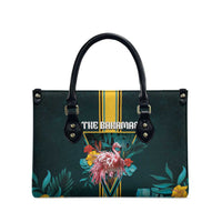 The Bahamas Leather Bag The Flamingo Tropical Flowers - Wonder Print Shop