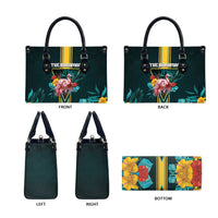 The Bahamas Leather Bag The Flamingo Tropical Flowers - Wonder Print Shop