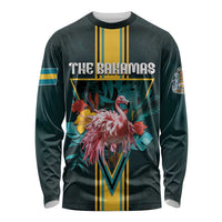 Personalized The Bahamas Long Sleeve Shirt The Flamingo Tropical Flowers - Wonder Print Shop
