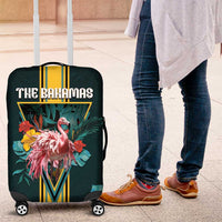 The Bahamas Luggage Cover The Flamingo Tropical Flowers - Wonder Print Shop