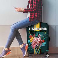 The Bahamas Luggage Cover The Flamingo Tropical Flowers - Wonder Print Shop