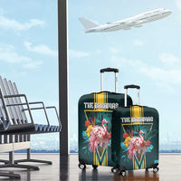 The Bahamas Luggage Cover The Flamingo Tropical Flowers - Wonder Print Shop