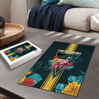 The Bahamas Puzzle The Flamingo Tropical Flowers - Wonder Print Shop