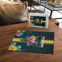 The Bahamas Puzzle The Flamingo Tropical Flowers - Wonder Print Shop