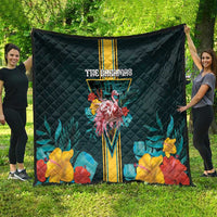 The Bahamas Quilt The Flamingo Tropical Flowers - Wonder Print Shop