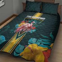 The Bahamas Quilt Bed Set The Flamingo Tropical Flowers - Wonder Print Shop
