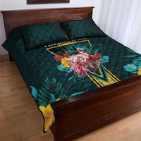 The Bahamas Quilt Bed Set The Flamingo Tropical Flowers - Wonder Print Shop