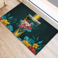 The Bahamas Rubber Doormat The Flamingo Tropical Flowers - Wonder Print Shop