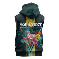 Personalized The Bahamas Sleeveless Hoodie The Flamingo Tropical Flowers - Wonder Print Shop